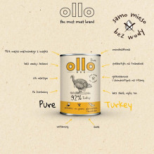 OLLO Pure Turkey - wet dog food - 850g OLLO Pure Turkey - wet dog food - 850g