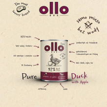 OLLO Pure Duck with apple - wet dog food - 400g OLLO Pure Duck with apple - wet dog food - 400g