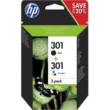 HP No. 301 Black + No. 301...