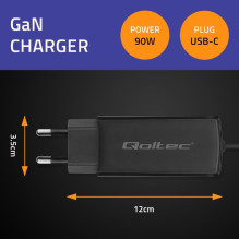 Qoltec 52420 90W GaN Super Fast Charger, 5-20V , 3-4.5A , USB-C 3.1 Qoltec 52420 90W GaN Super Fast Charger, 5-20V , 3-4.5A , USB-C 3.1