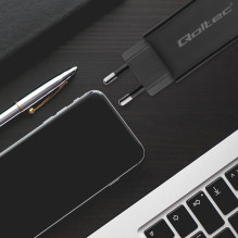 „Qoltec 52420“ 90 W „GaN“ itin greitas įkroviklis, 5–20 V, 3–4,5 A, USB-C 3.1 „Qoltec 52420“ 90 W „GaN“ itin greitas įkroviklis, 5–20 V, 3–4,5 A, USB-C 3.1