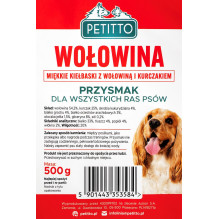 PETITTO Soft beef sausages - dog treat - 500g PETITTO Soft beef sausages - dog treat - 500g
