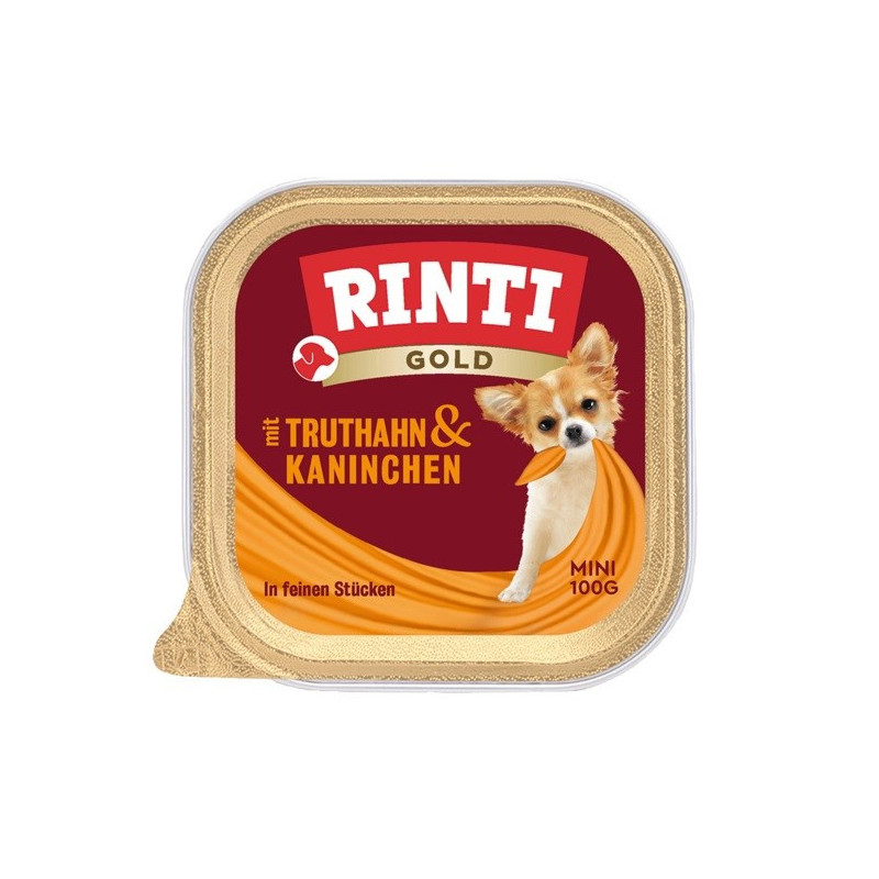 RINTI Gold Mini kalakutienos ir triušio šlapias šunų ėdalas - 100 g
