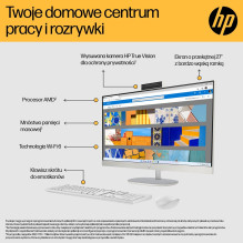 HP 27-cr0222nw AMD Ryzen™ 7 7730U 68,6 cm (27") 1920 x 1080 pikselių „viskas viename“ kompiuteris 16 GB DDR4-SDRAM 