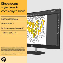 HP 27-cr0222nw AMD Ryzen™ 7 7730U 68,6 cm (27") 1920 x 1080 pikselių „viskas viename“ kompiuteris 16 GB DDR4-SDRAM 