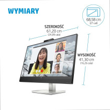 HP E serijos E27m G4 QHD USB-C konferencijų monitorius