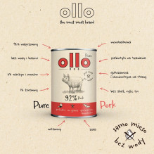 OLLO Šlapias šunų ėdalas su kiauliena, 850 g