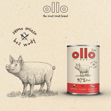 OLLO Šlapias šunų ėdalas su kiauliena, 850 g