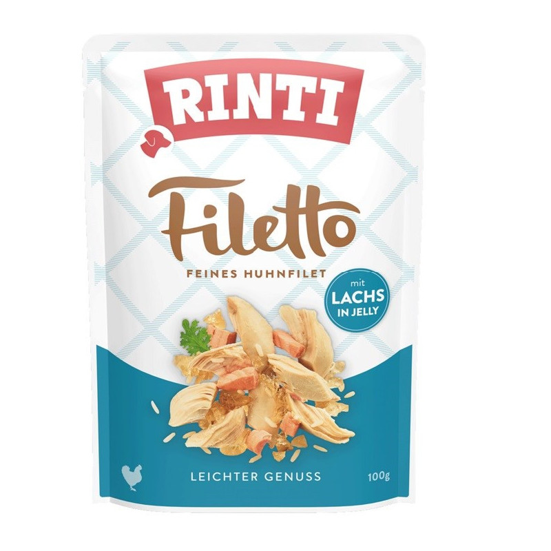RINTI Filetto vištienos filė su lašiša - šlapias šunų ėdalas - 100 g