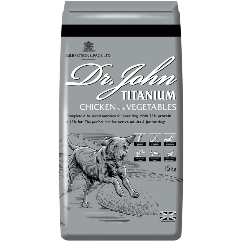 DR JOHN Titanium Chicken - sausas šunų ėdalas - 15 kg