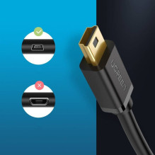 Ugreen USB kabelis - mini USB 480 Mbps 2m US132 (juodas)
