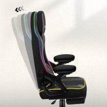 RGB juoda tinklelio žaidimų kėdė RGB juoda tinklelio žaidimų kėdė