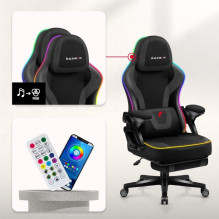 RGB juoda tinklelio žaidimų kėdė RGB juoda tinklelio žaidimų kėdė