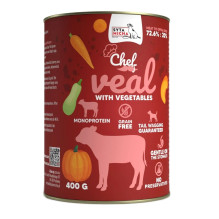 SYTA MICHA Chef veršienos ir daržovių ėdalas šunims – 400 g