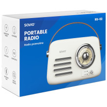 Nešiojamasis radijas SAVIO RS-02, baltas Nešiojamasis radijas SAVIO RS-02, baltas