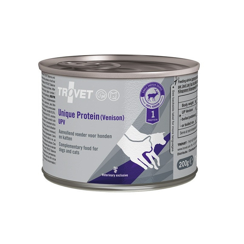 TROVET Unique Protein UPV Venison - wet food for dogs and cats - 200g