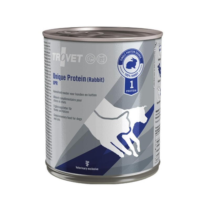 TROVET Unique Protein UPR Rabbit - šlapias ėdalas šunims ir katėms - 800 g