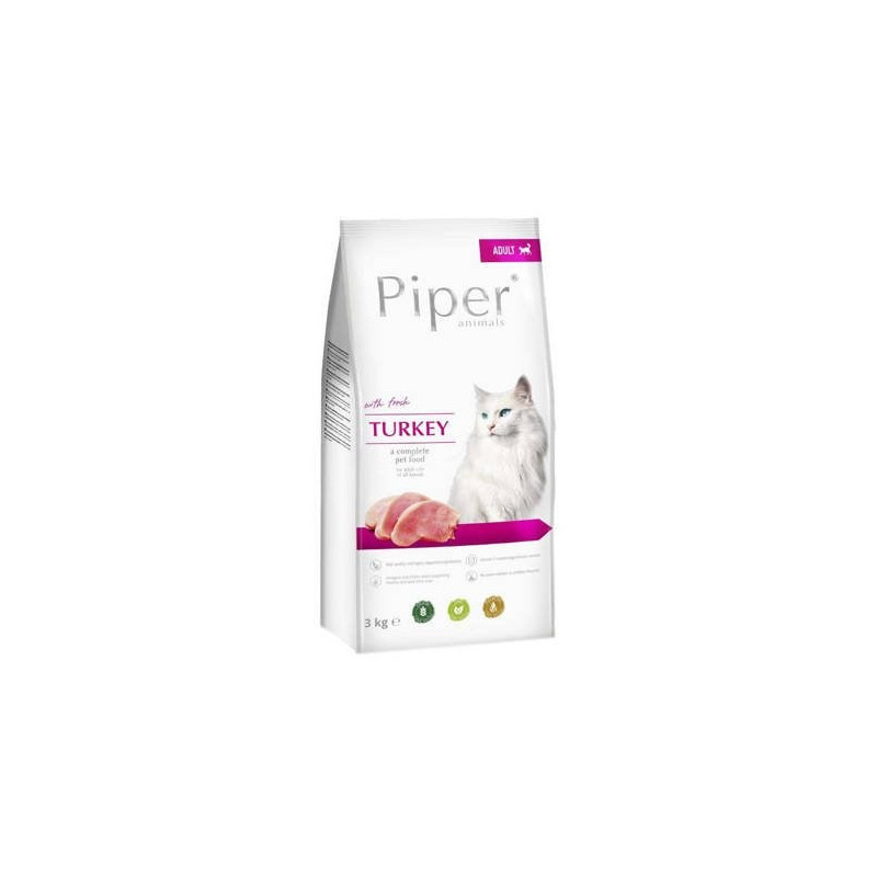 DOLINA NOTECI Piper Animals su kalakutiena - Sausas kačių ėdalas - 3 kg
