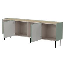 Cama FELLINI chest of drawers 200x40x70 olive + oiled oak top Cama FELLINI chest of drawers 200x40x70 olive + oiled oak top