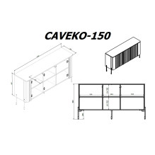 Cama VERA komoda 150x40x80 matinė balta