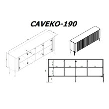 Cama VERA komoda 190x40x80 juoda matinė Cama VERA komoda 190x40x80 juoda matinė