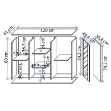 Cama SOHO komoda 120x41x80 kašmyro + juodos spalvos