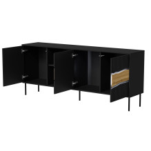 Cama INSERTO 3D1W komoda 190x40x80 juoda + LED