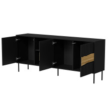 Cama INSERTO 3D1W komoda 190x40x80 juoda + LED