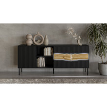 Cama INSERTO 3D1W komoda 190x40x80 juoda + LED