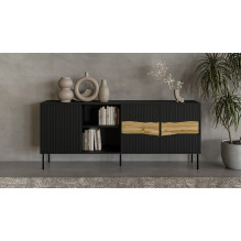 Cama INSERTO 3D1W komoda 190x40x80 juoda + LED