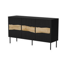 Cama INSERTO 3D komoda 143,5x40x80 juoda + LED Cama INSERTO 3D komoda 143,5x40x80 juoda + LED