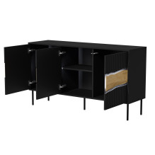 Cama INSERTO 3D komoda 143,5x40x80 juoda + LED Cama INSERTO 3D komoda 143,5x40x80 juoda + LED