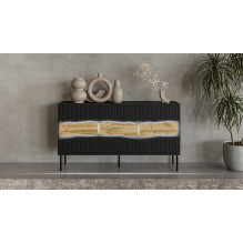 Cama INSERTO 3D chest of drawers 143.5x40x80 black + LED Cama INSERTO 3D chest of drawers 143.5x40x80 black + LED