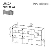 Cama LUCCA 3D komoda 165x40x80 balta Cama LUCCA 3D komoda 165x40x80 balta