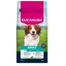 EUKANUBA sausas šunų ėdalas suaugusiems mažiems / vidutiniams šunims, gausus ėrienos ir ryžių – 12 kg