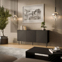 Cama LUCCA 3D chest of drawers 165x40x80 black Cama LUCCA 3D chest of drawers 165x40x80 black