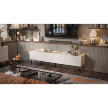 Cama FELLINI TV spintelė 200x40x52 kašmyro + alyvuotas ąžuolo stalviršis Cama FELLINI TV spintelė 200x40x52 kašmyro + alyvuotas ąžuolo stalviršis