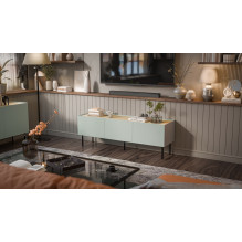 Cama FELLINI TV cabinet 150x40x52 olive + oiled oak top Cama FELLINI TV cabinet 150x40x52 olive + oiled oak top
