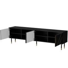 Cama 4D MOUNTAIN TV spintelė 204x40x55 juoda + auksinė Cama 4D MOUNTAIN TV spintelė 204x40x55 juoda + auksinė