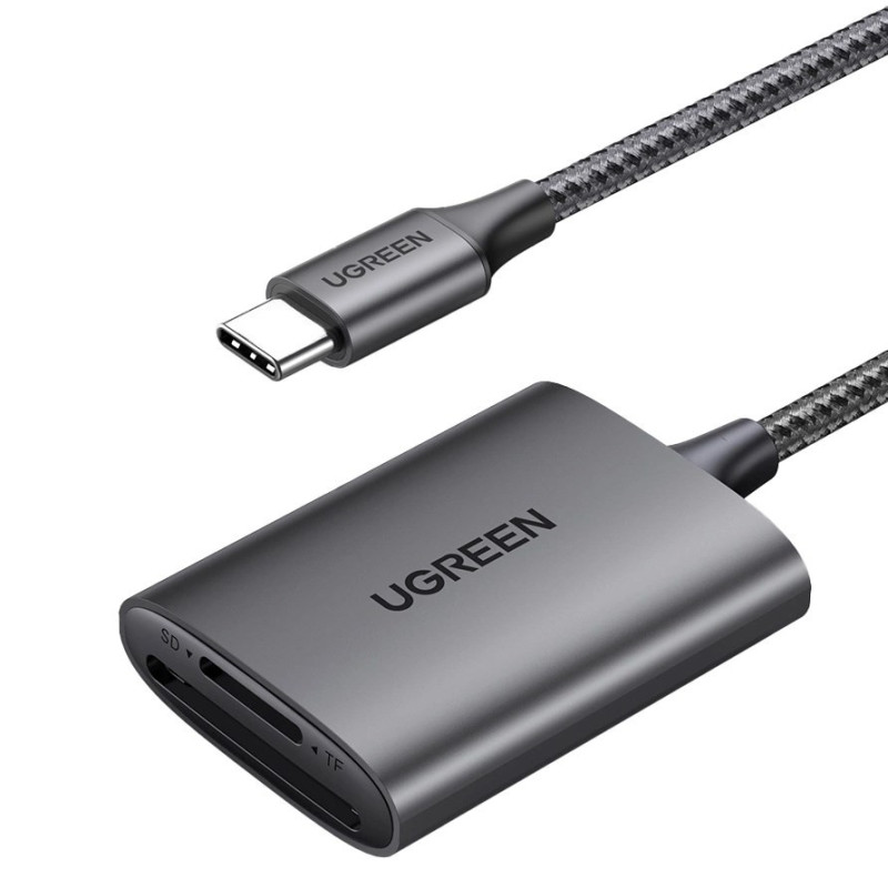 Ugreen SD / TF kortelių skaitytuvas Ugreen CM401 USB C 5Gb / s - pilkas