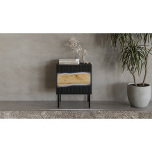 Cama INSERTO naktiniai staleliai, 2 vnt., 50x40x61,5 cm, juodi + LED Cama INSERTO naktiniai staleliai, 2 vnt., 50x40x61,5 cm, juodi + LED