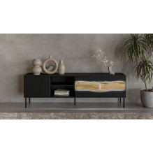 Cama INSERTO 3D1W televizoriaus spintelė 190x40x61.5 juoda + LED Cama INSERTO 3D1W televizoriaus spintelė 190x40x61.5 juoda + LED