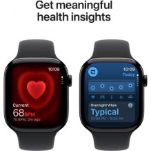 „Apple Watch Series 11“ 46 mm juodos spalvos / juodas sportinis dirželis – M / L