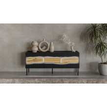 Cama INSERTO 3D TV spintelė 143,5x40x61,5 juoda + LED Cama INSERTO 3D TV spintelė 143,5x40x61,5 juoda + LED