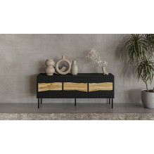 Cama INSERTO 3D TV spintelė 143,5x40x61,5 juoda + LED Cama INSERTO 3D TV spintelė 143,5x40x61,5 juoda + LED
