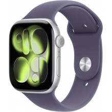„Apple Watch Series 11“ 46 mm sidabro / violetinės spalvos rūko sportinis dirželis – M / L „Apple Watch Series 11“ 46 mm sidabro / violetinės spalvos rūko sportinis dirželis – M / L