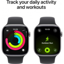 Apple Watch Series 11 46mm Space Gray / Black Sport Band - M / L