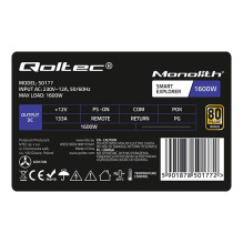 Qoltec 50177 PCI-E maitinimo šaltinis Smart 1600W, 80 Plus Gold - Duomenų gavyba