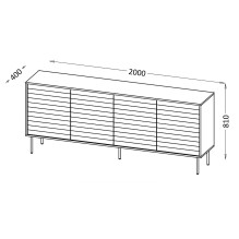 Cama 4D CORTINA komoda 200x40x81 juoda Cama 4D CORTINA komoda 200x40x81 juoda