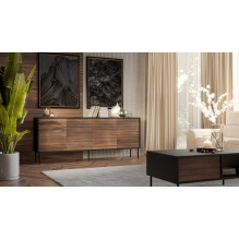 Cama 4D CORTINA chest of drawers 200x40x81 black / walnut Cama 4D CORTINA chest of drawers 200x40x81 black / walnut